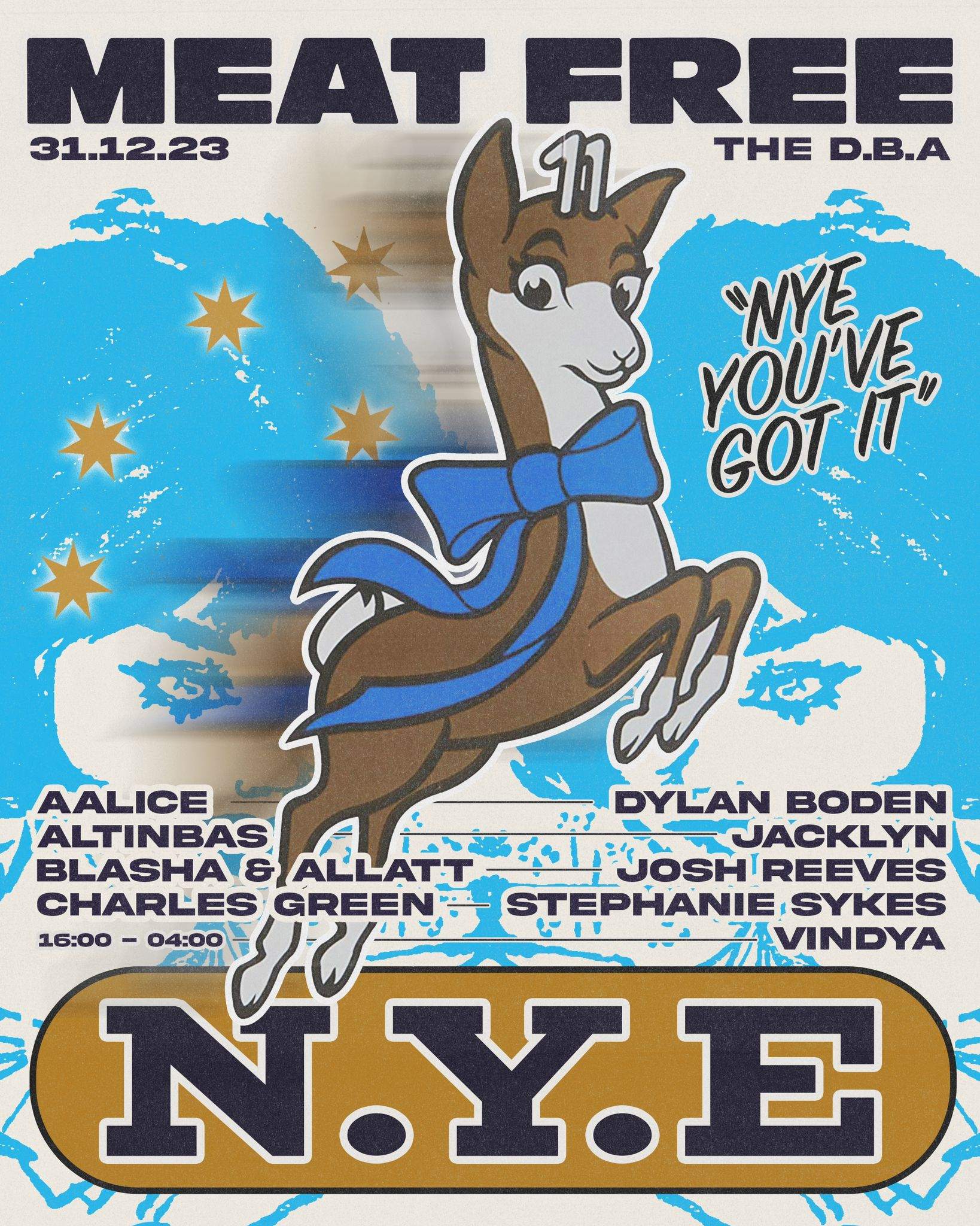 Meat Free NYE Party 2023 - フライヤー表