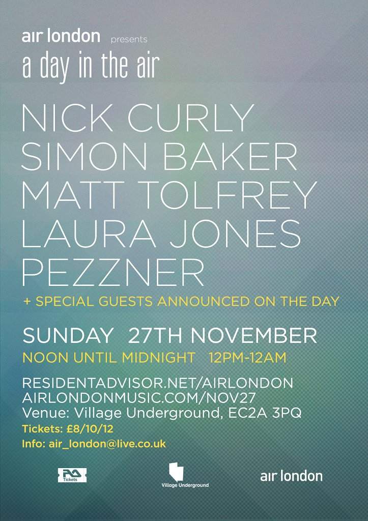 Air London presents A Day In The Air with Nick Curly, Simon Baker, Matt Tolfrey, Laura Jones, Pezzner and More - Página trasera
