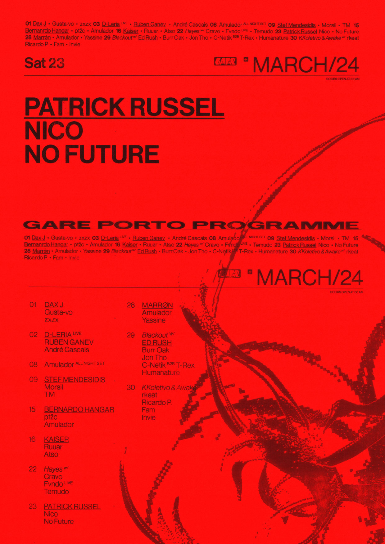 Patrick Russel + Nico + No Future - フライヤー表