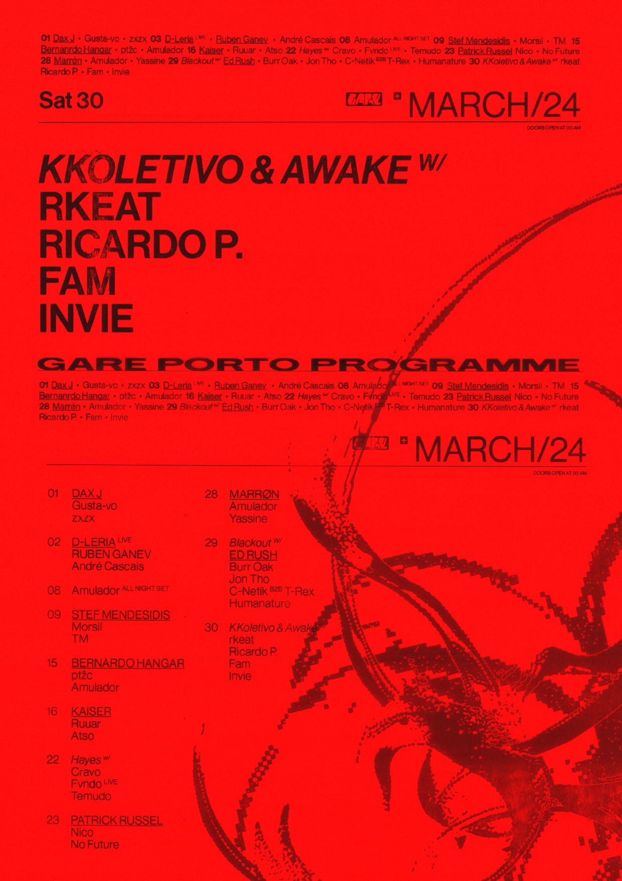 KKoletivo & Awake - rkeat + Ricardo P. + Fam + Invie - フライヤー表