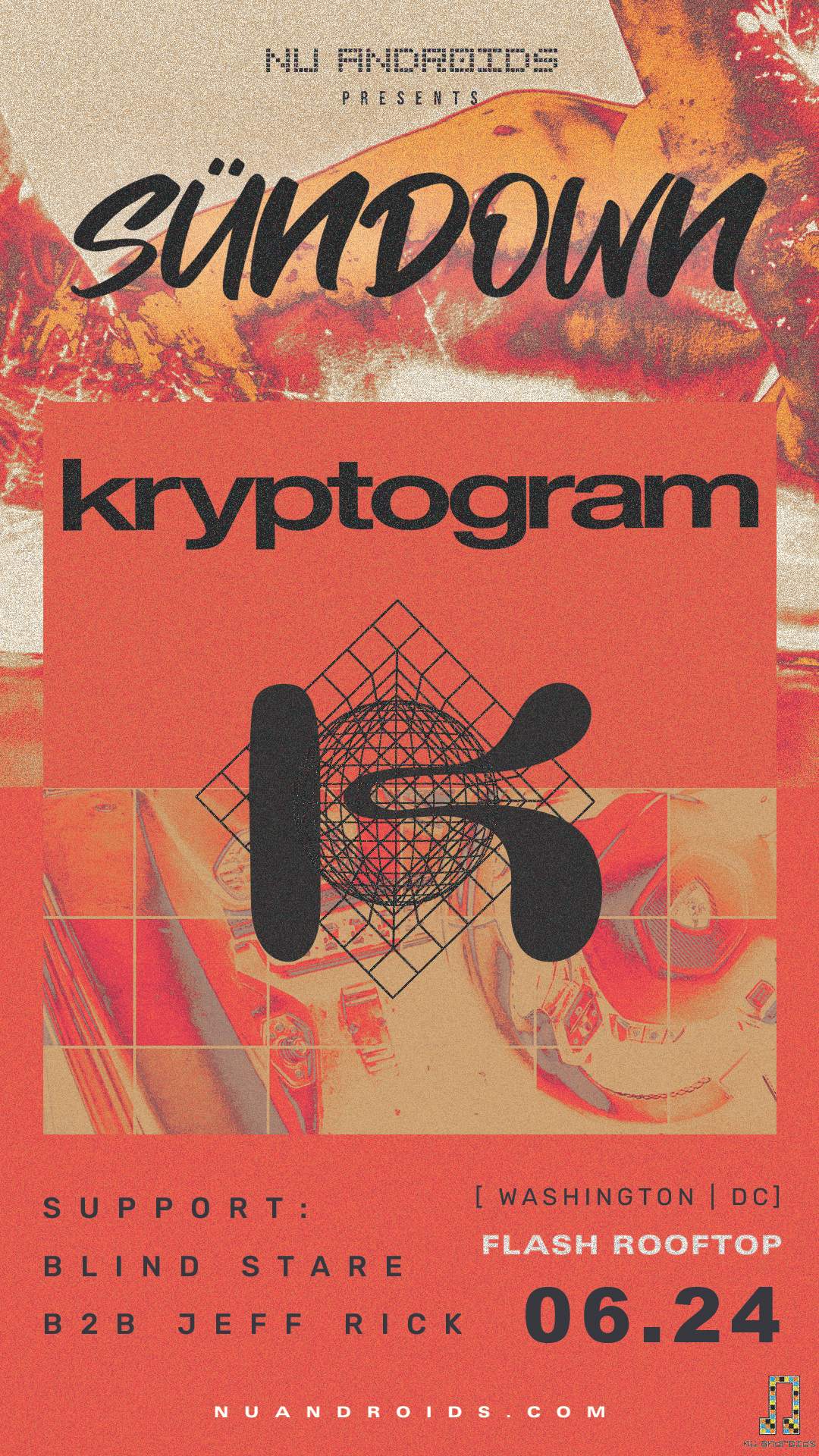 Nü Androids presents SünDown: kryptogram (21+) - Página frontal