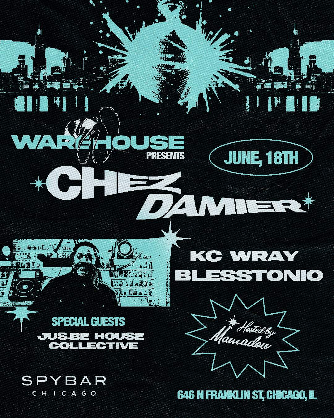 Warehouse Presents Chez Damier - フライヤー表