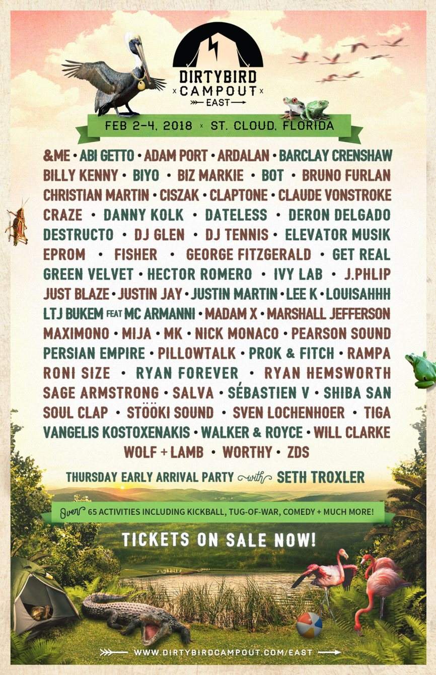 Dirtybird Campout East 2018 - フライヤー表
