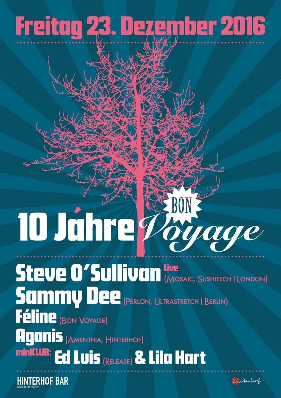 10 Years Bon Voyage! Steve O'sullivan & Sammy Dee - フライヤー表
