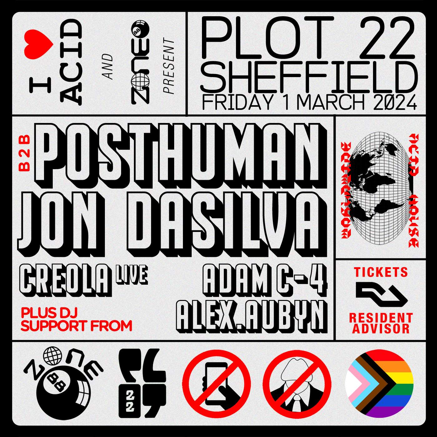 I Love Acid X Zone 88 present Posthuman b2b Jon Dasilva - Página frontal