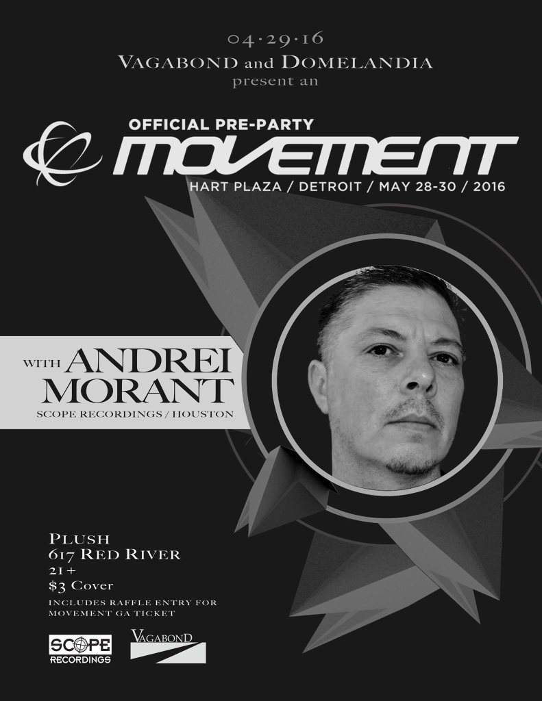 An Official Movement Pre-Party with Andrei Morant presented by Vagabond and Domelandia - フライヤー表
