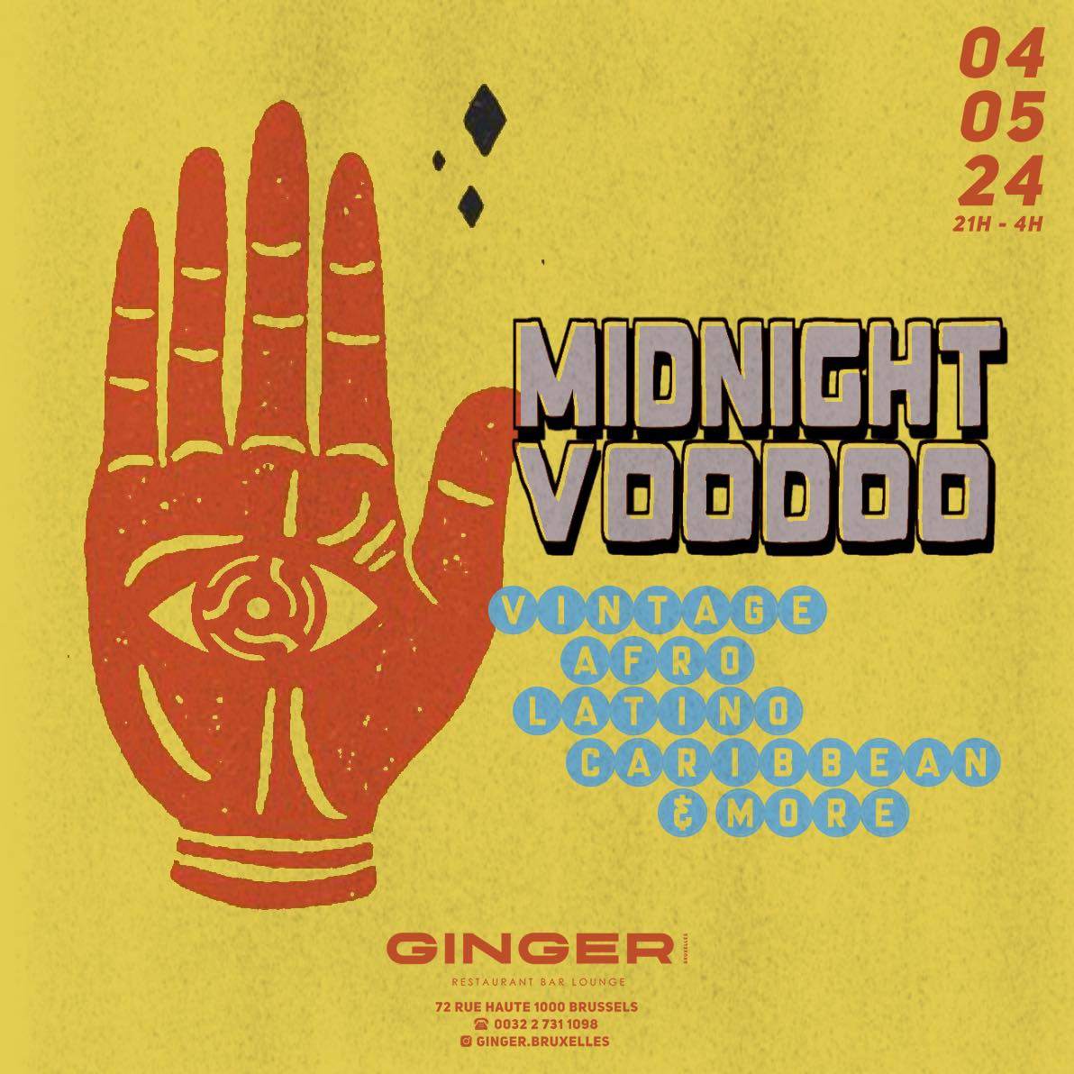 Midnight Voodoo at Ginger - フライヤー表