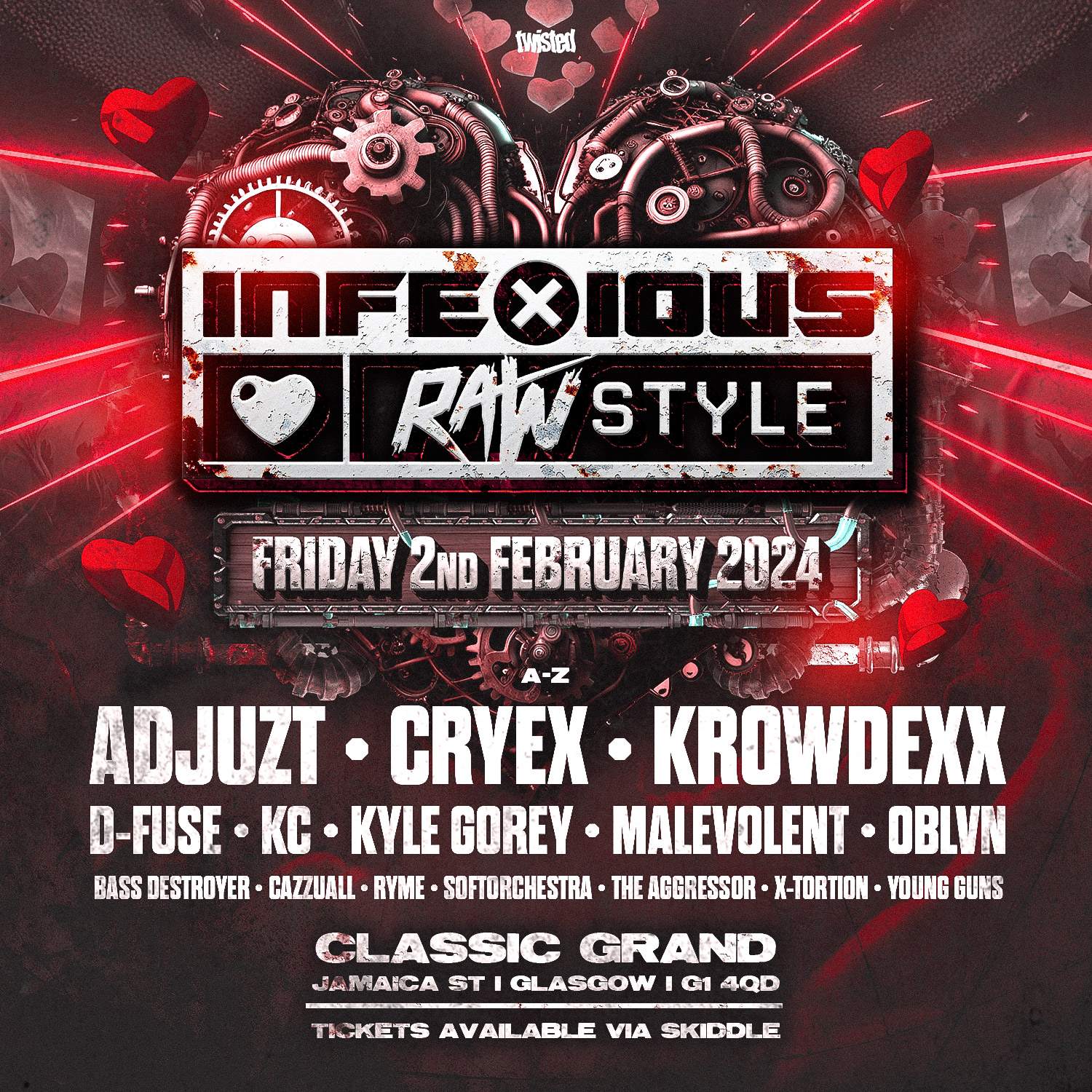 InfeXious loves Rawstyle '24 - フライヤー表