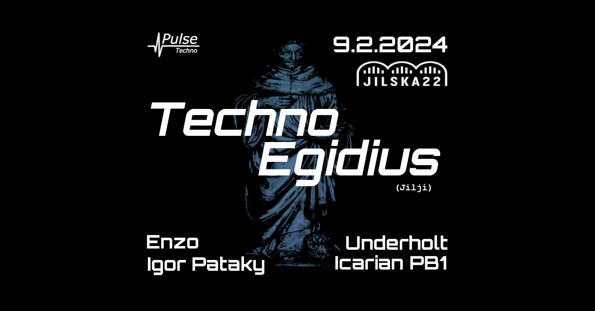 Techno Egidius - Igor Pataky, Icarian PB1, Underholt, Enzo - フライヤー裏
