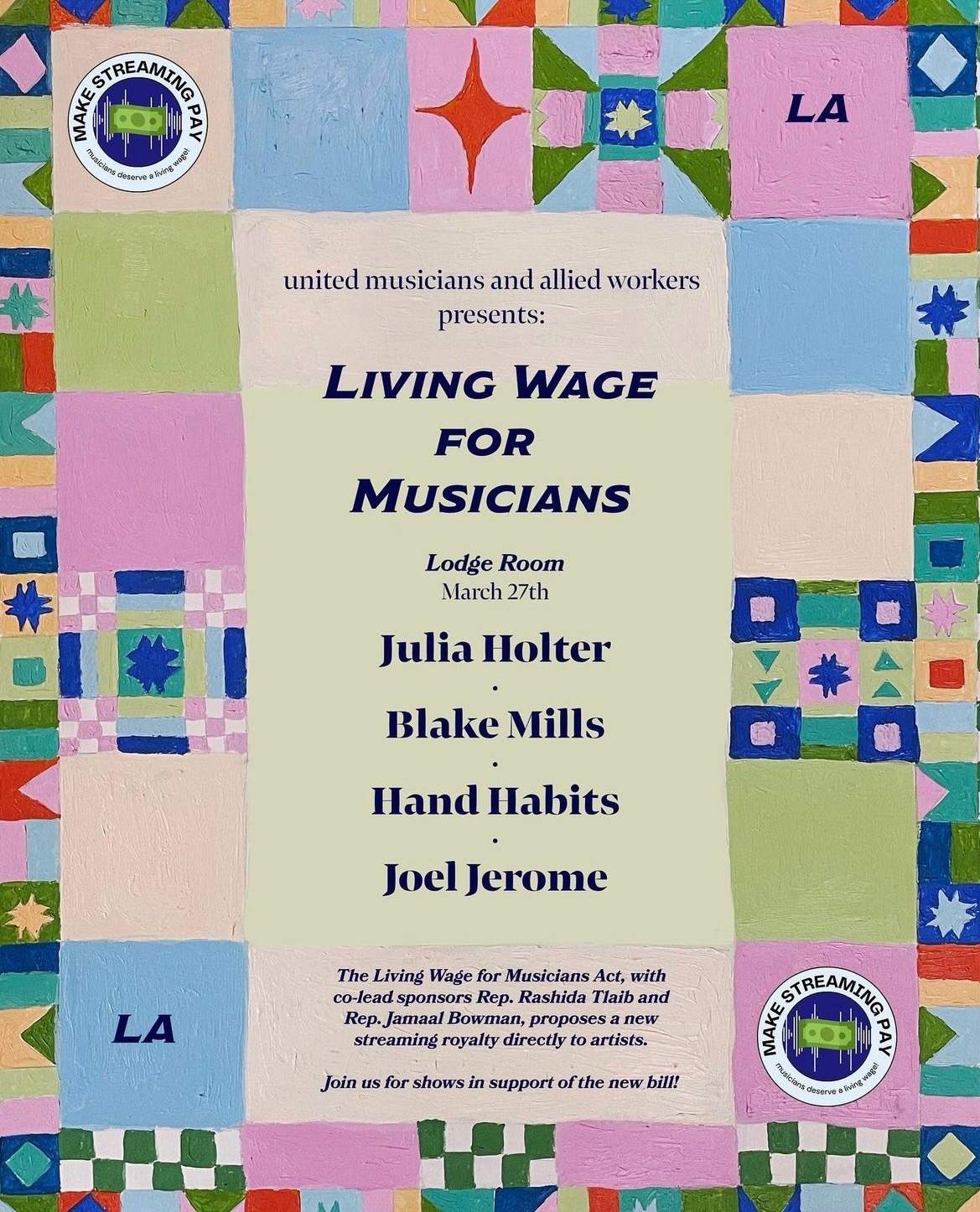 LIVING WAGE FOR MUSICIANS - フライヤー表