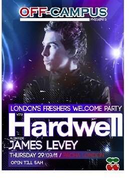Off Campus - Freshers Welcome Party with Hardwell - フライヤー表