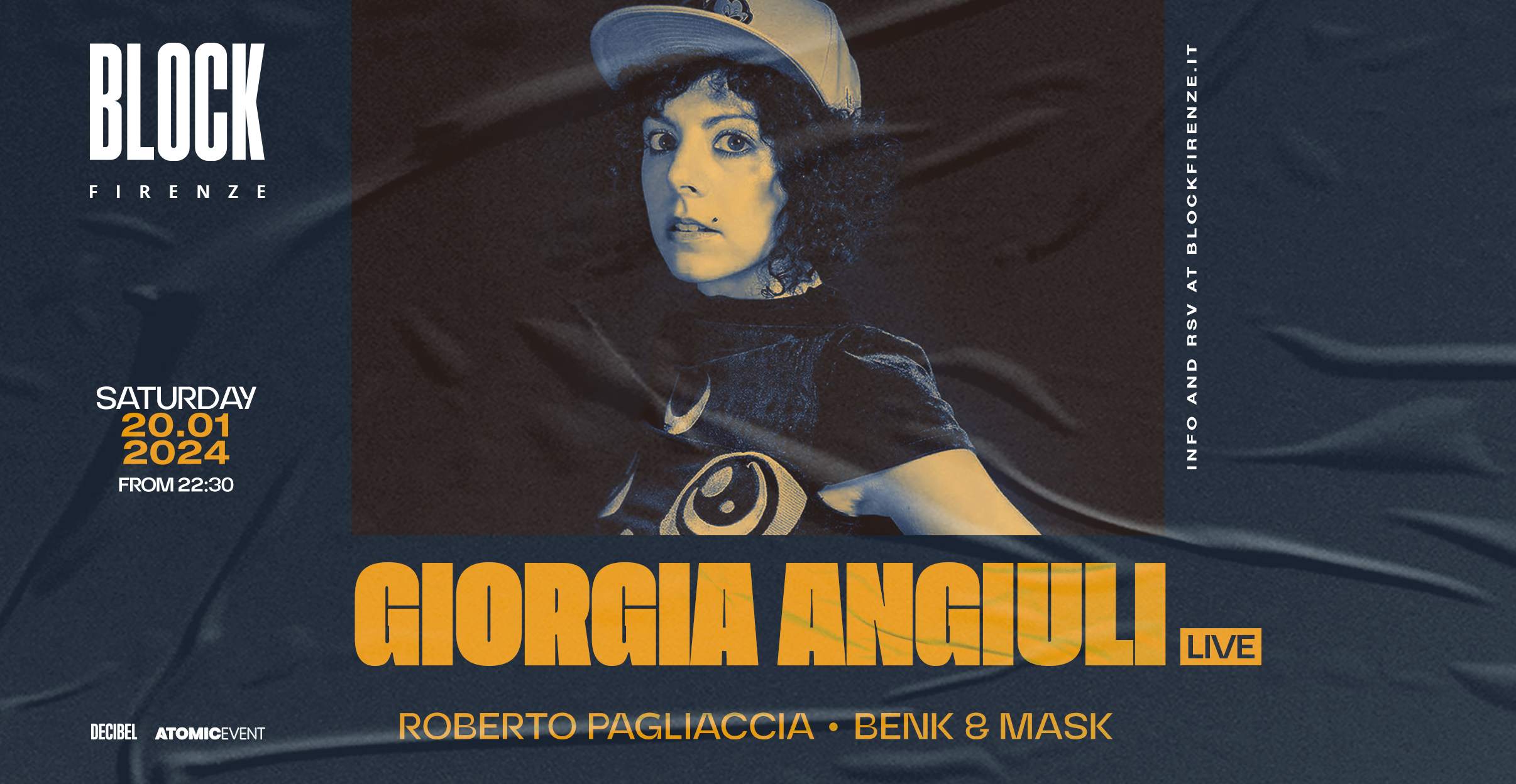 Giorgia Angiuli LIVE + Roberto Pagliaccia + Benk & Mask - Página frontal