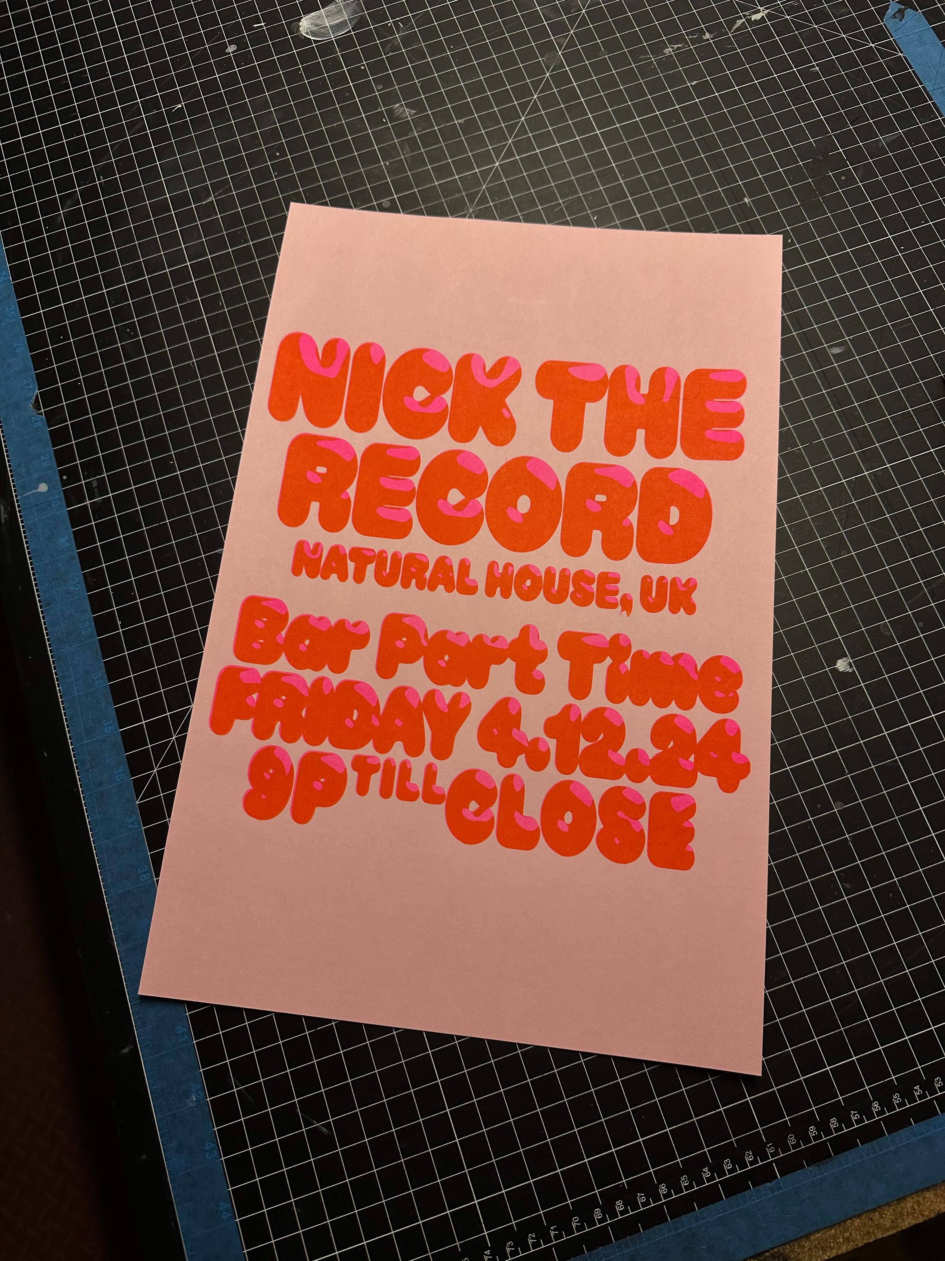 Nick The Record (Natural House, Tangent UK) at B.P.T - フライヤー裏