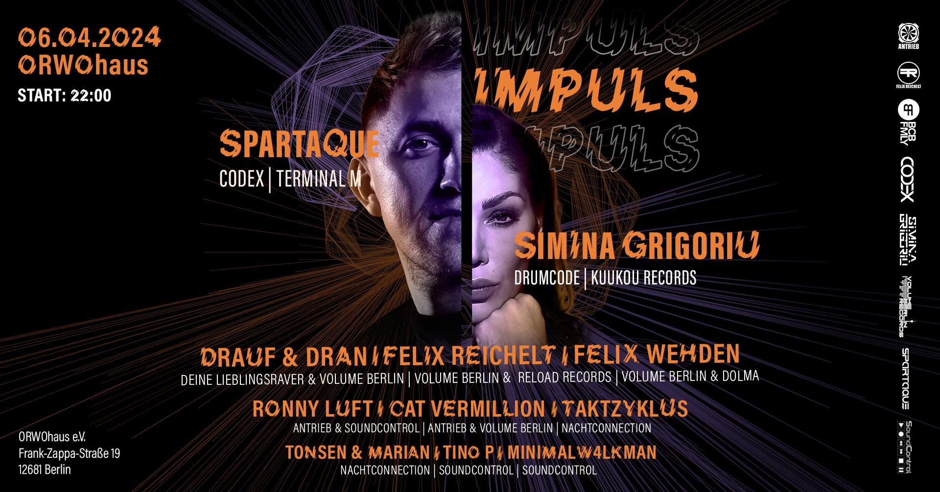 IMPULS by Volume Berlin W/ Spartaque & Simina Grigoriu and many more - フライヤー表