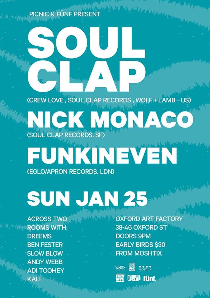Picnic x Funf present Soul Clap, FunkinEven & Nick Monaco - フライヤー表