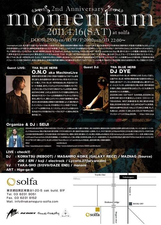 Momentum 2nd Anniversary at Solfa, Tokyo