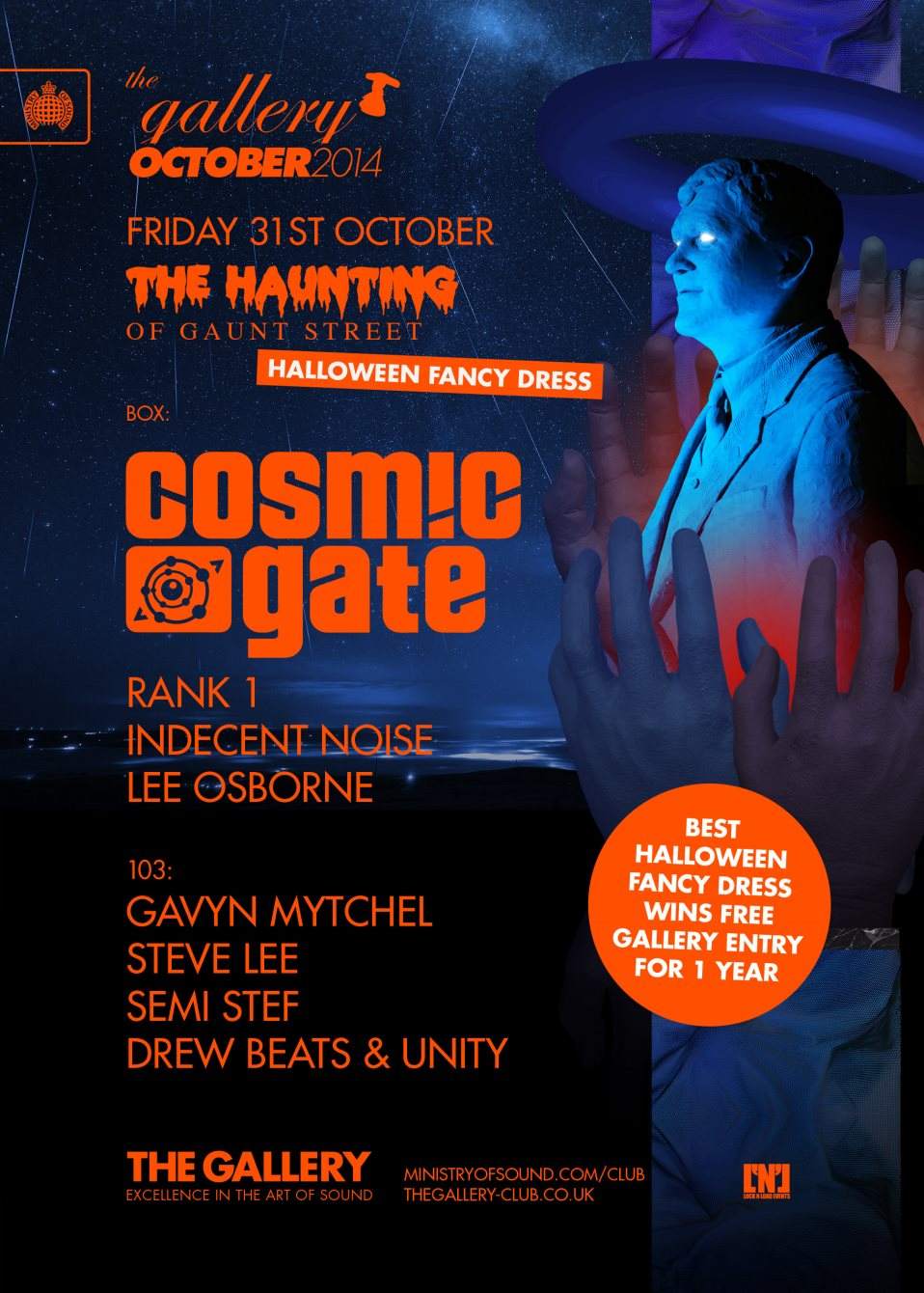 The Gallery Halloween Party - Cosmic Gate - Página frontal