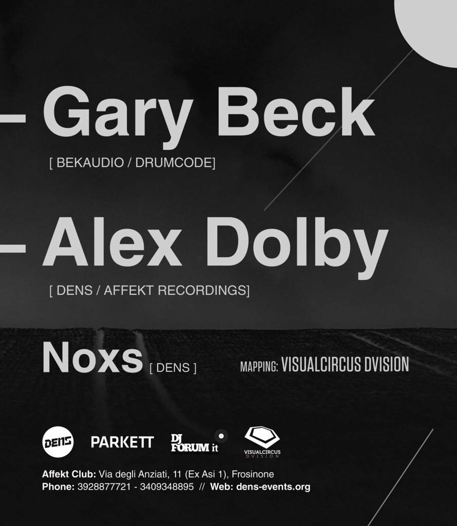 Gary Beck - Alex Dolby - Noxs // Back to Basic - フライヤー裏