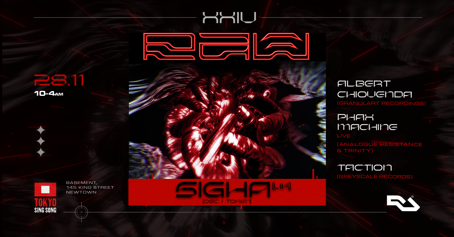 RAW: XXIV ✵ Sigha (OSC / Token) [UK] - フライヤー表