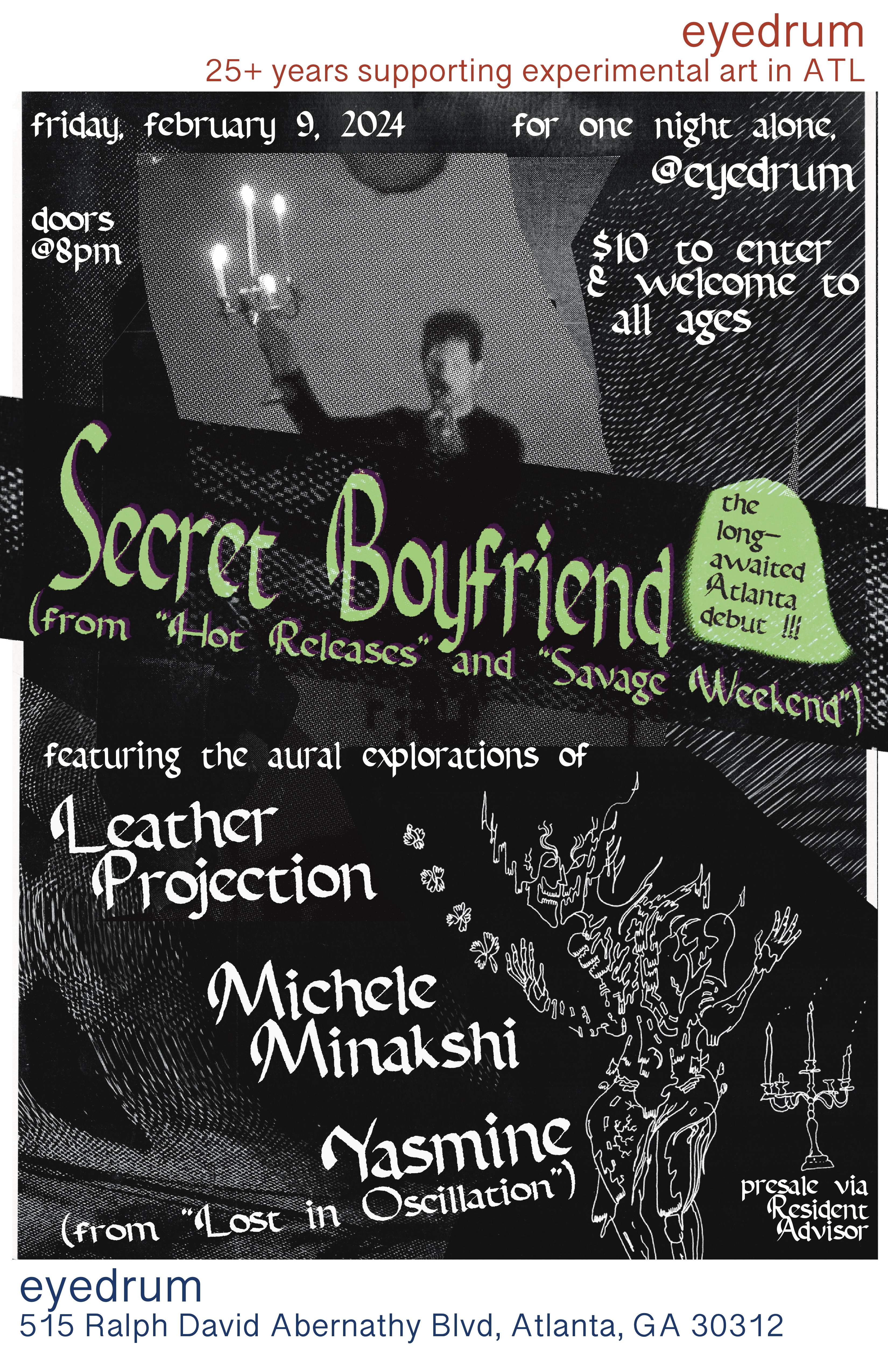 Secret Boyfriend (ATL DEBUT) ft. Leather Projection, Michele Minakshi, & Yasmine - Página frontal
