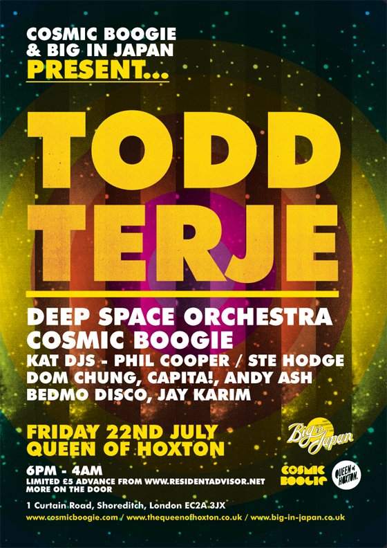 Cosmic Boogie & Big In Japan present.. Todd Terje & Deep Space Orchestra - フライヤー表