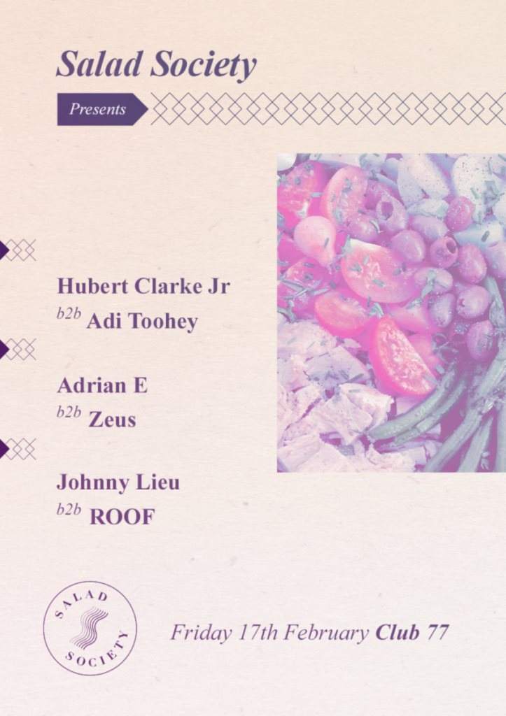 Salad Society with Hubert Clarke Jr, Adi Toohey, Zeus, Adrian E & More - Página frontal