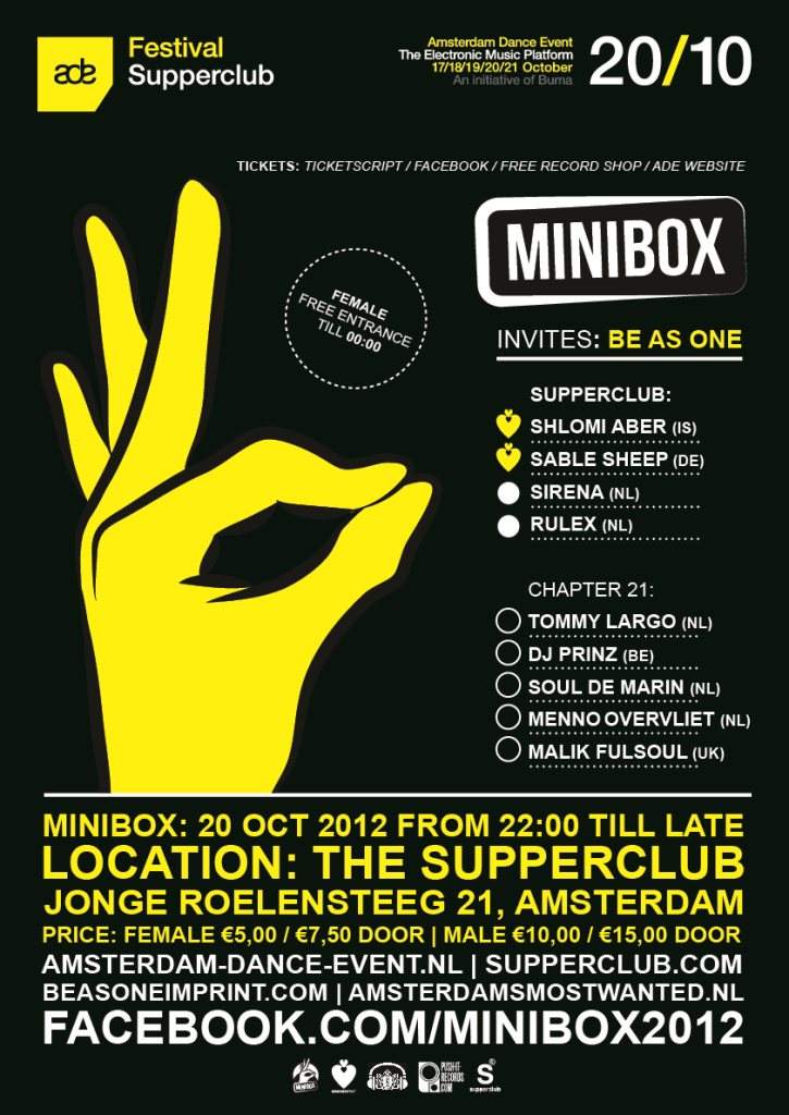 Minibox Invites Be As One - フライヤー表
