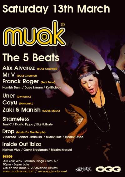 Muak: with The 5 Beats  with Mr V, Alix Alvarez, Franck Roger - Página frontal