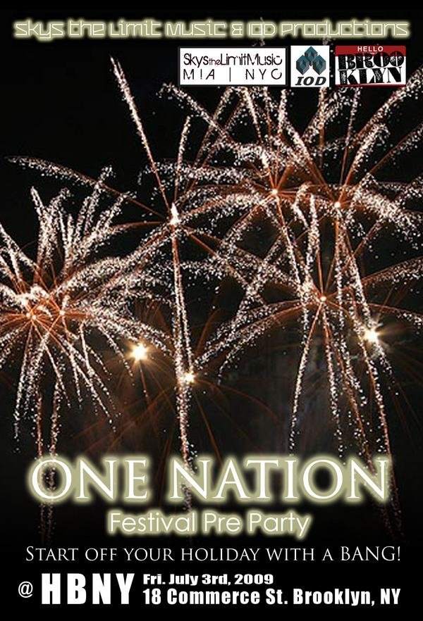 One Nation Festival Pre Party - フライヤー表