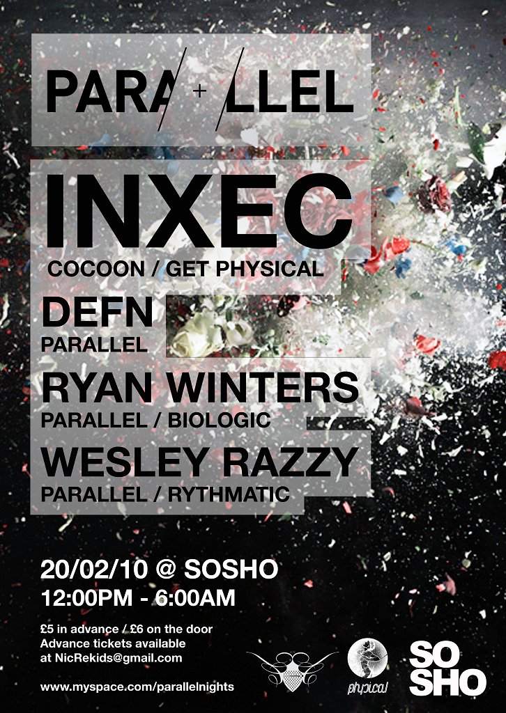 Parallel presents: Inxec - Cocoon / Get Physical - フライヤー表
