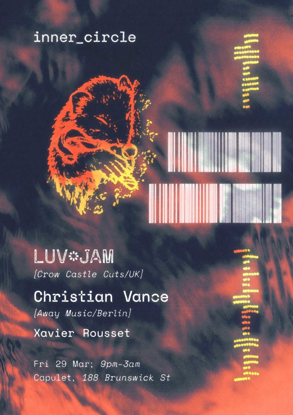 inner_circle presents LUV*JAM (UK) & Christian Vance (Berlin) - フライヤー裏