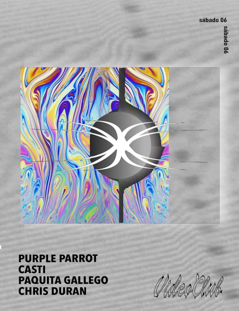 Purple Parrot / Casti / Paquita Gallego / Chris Durán - フライヤー表