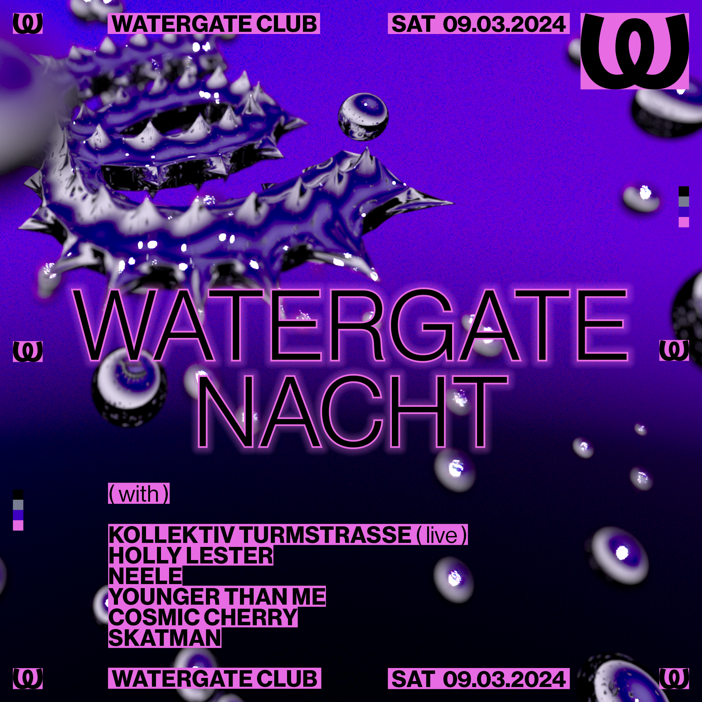 Watergate Nacht: Kollektiv Turmstrasse, Holly Lester, Neele, Younger Than Me, Cosmic Cherry - Página trasera