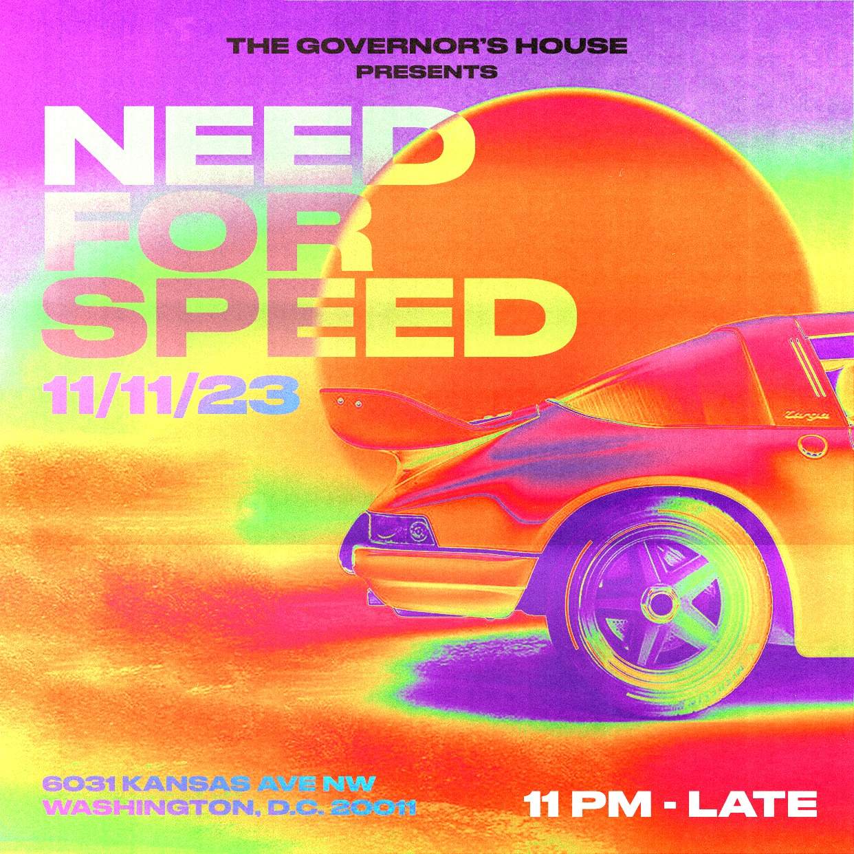 THE GOVERNOR'S HOUSE PRESENTS: NEED FOR SPEED - Página frontal
