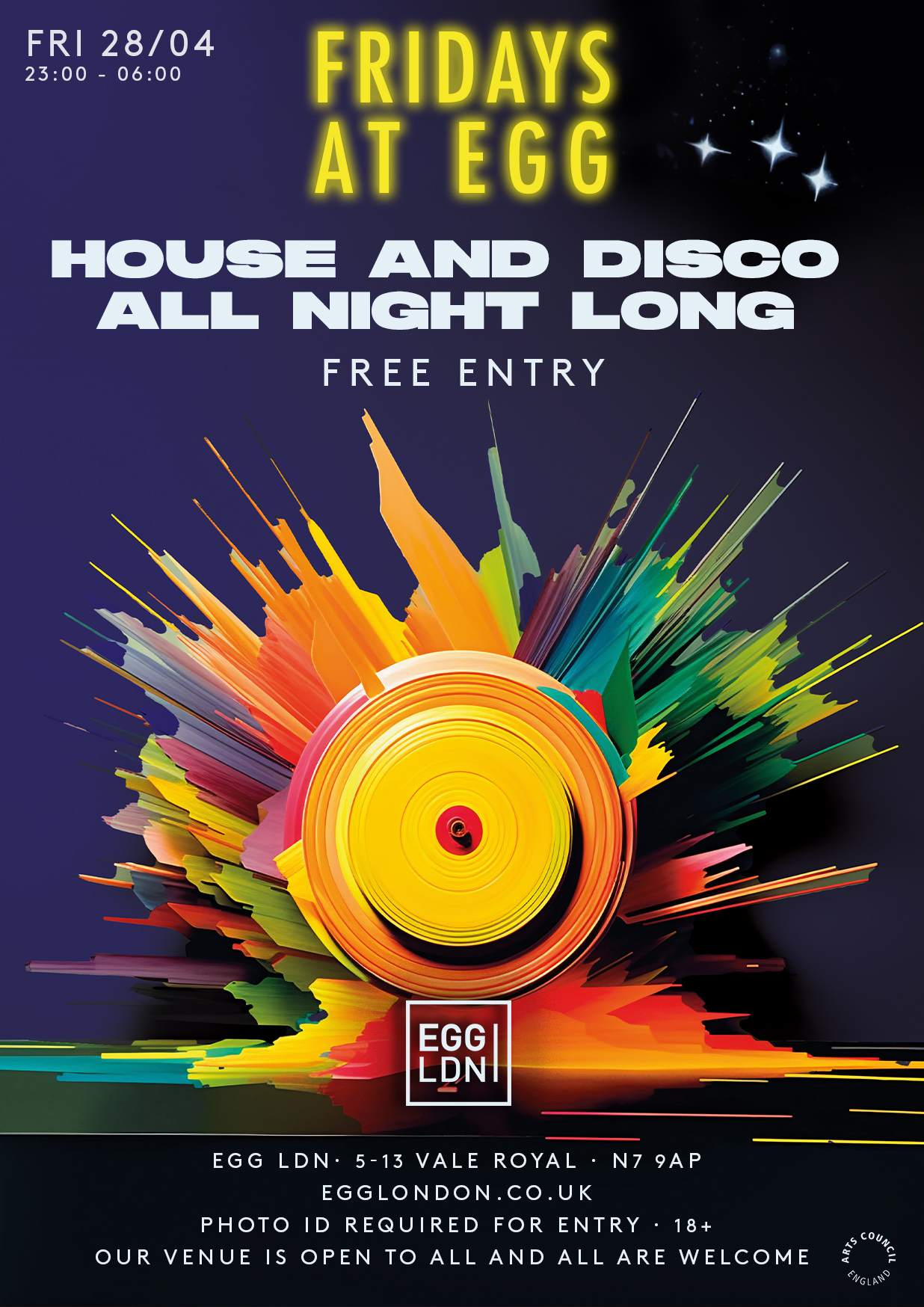 Fridays at EGG: House & Disco All Night Long - Last entry 4am - Página trasera