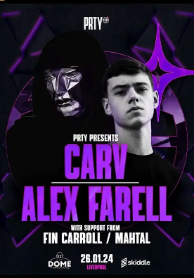 PRTY Presents Carv & Alex Farell - フライヤー表