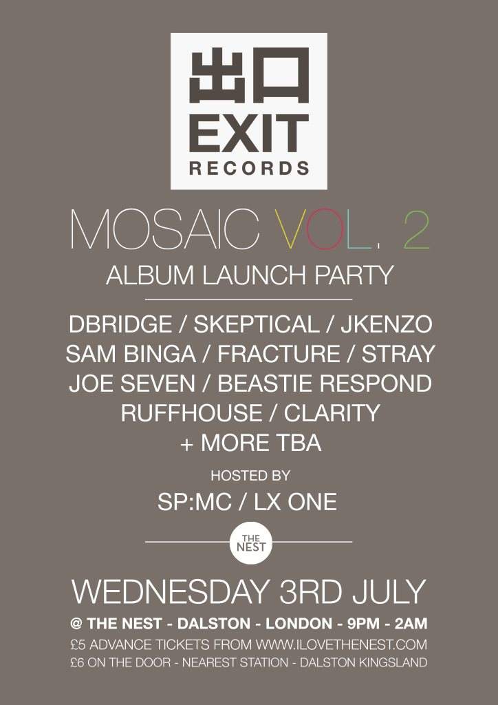 Exit Records presents Mosaic Vol. 2 Album Launch - フライヤー表