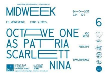 Midweek N°6 // Octave One / As Patria / Scarlett Nina - フライヤー裏