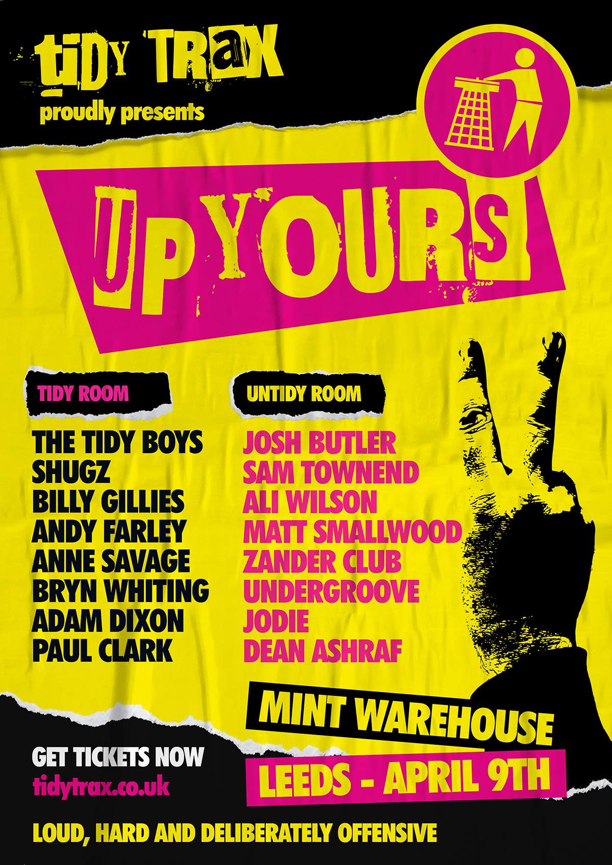 Tidy Presents: UP YOURS! - フライヤー表