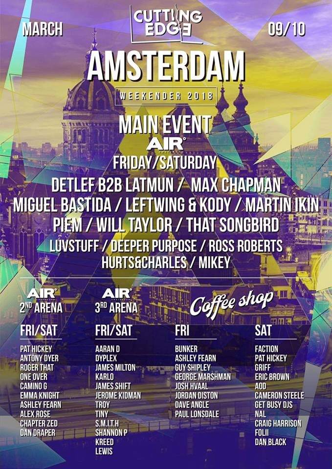 Cutting Edge Amsterdam Weekender 2018 - フライヤー表