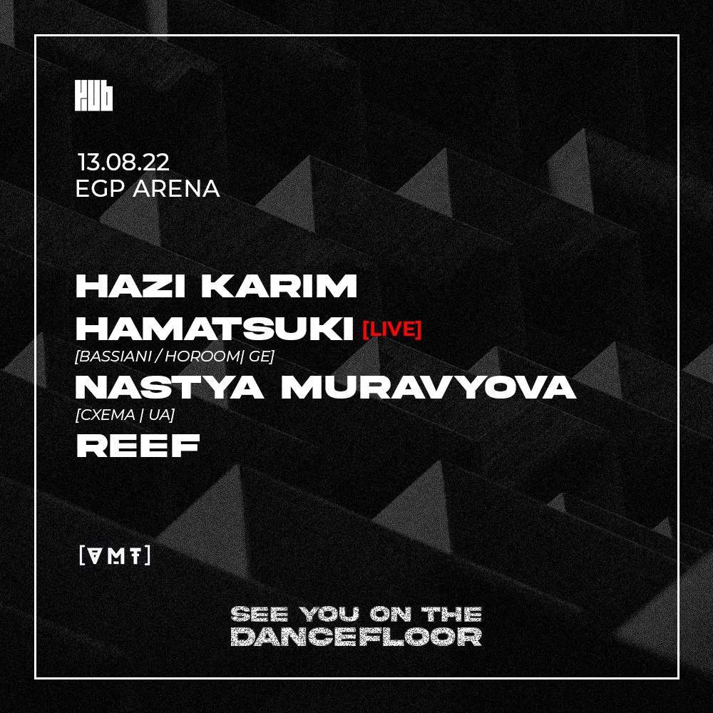 KUB invites Hazi Karim, Hamatsuki, Nastya Muravyova, REEF - Flyer back