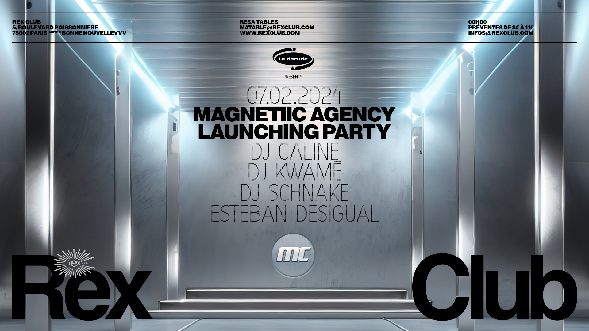 Magnetiic Agency Launching Party: Dj Caline, Dj Kwamé, Dj Schnake, Esteban Desigual - フライヤー表