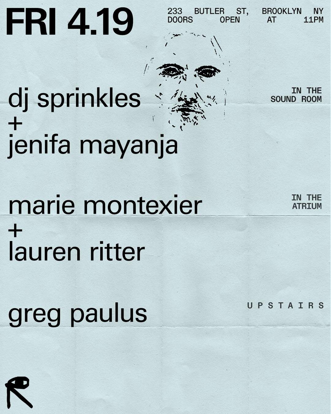 DJ Sprinkles + Jenifa Mayanja / Marie Montexier + Lauren Ritter / Greg Paulus - フライヤー表