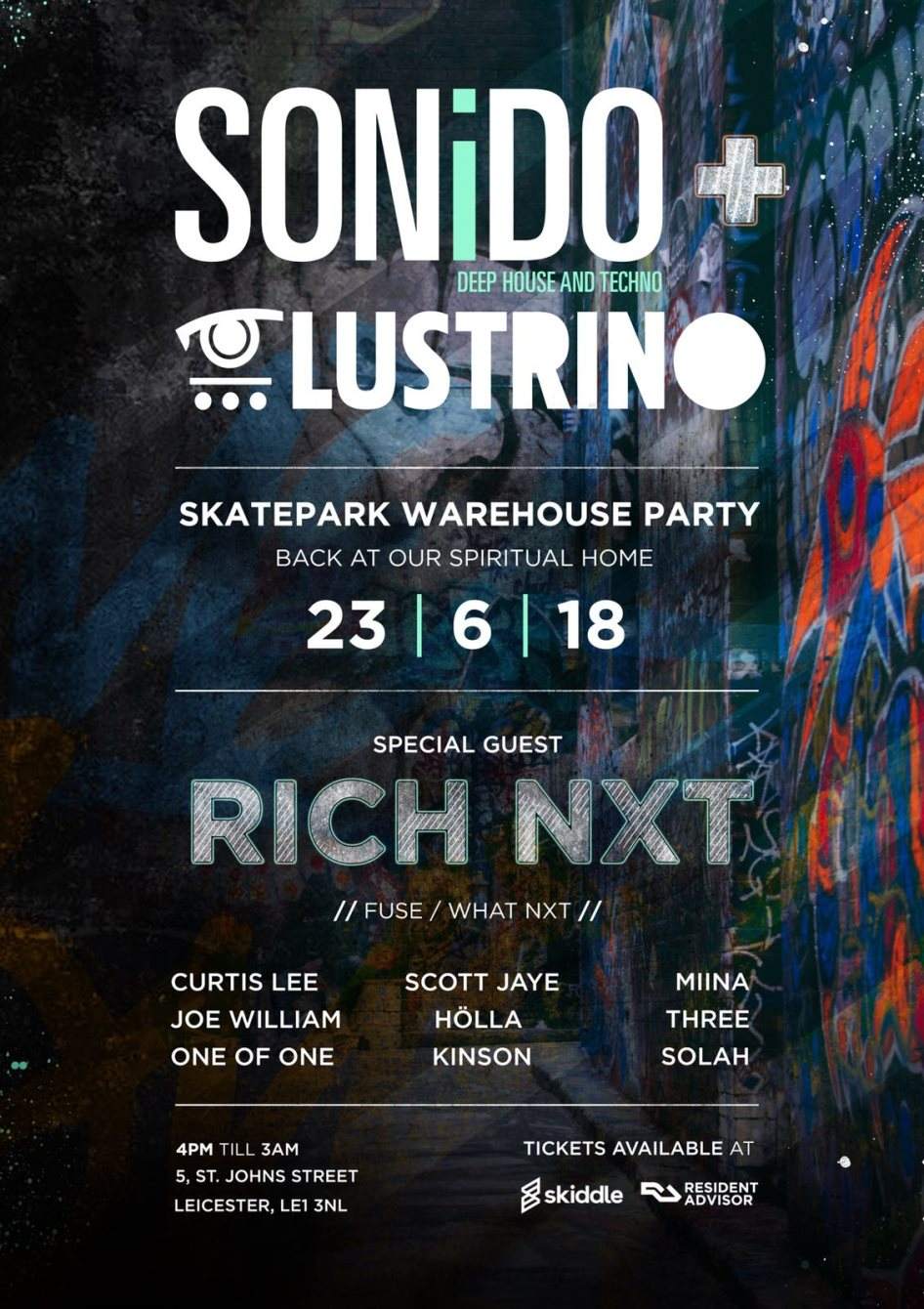 Sonido Lustrino - Rich NxT (Fuse) Day/Night Warehouse Rave - フライヤー表