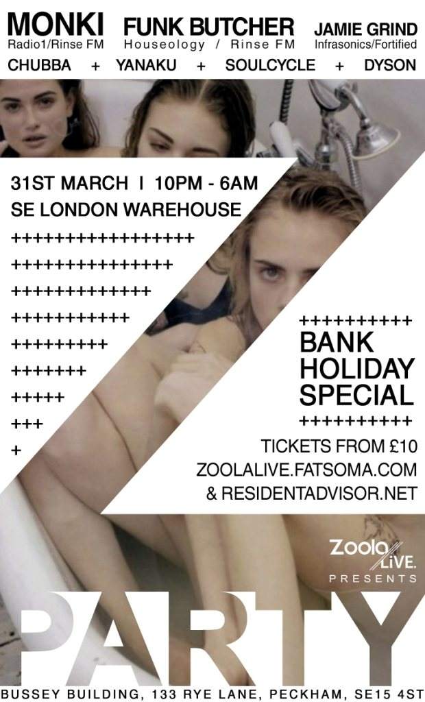 Zoola Live presents: Z/Party Feat. Monki + Funk Butcher + Jamie Grind - Página frontal