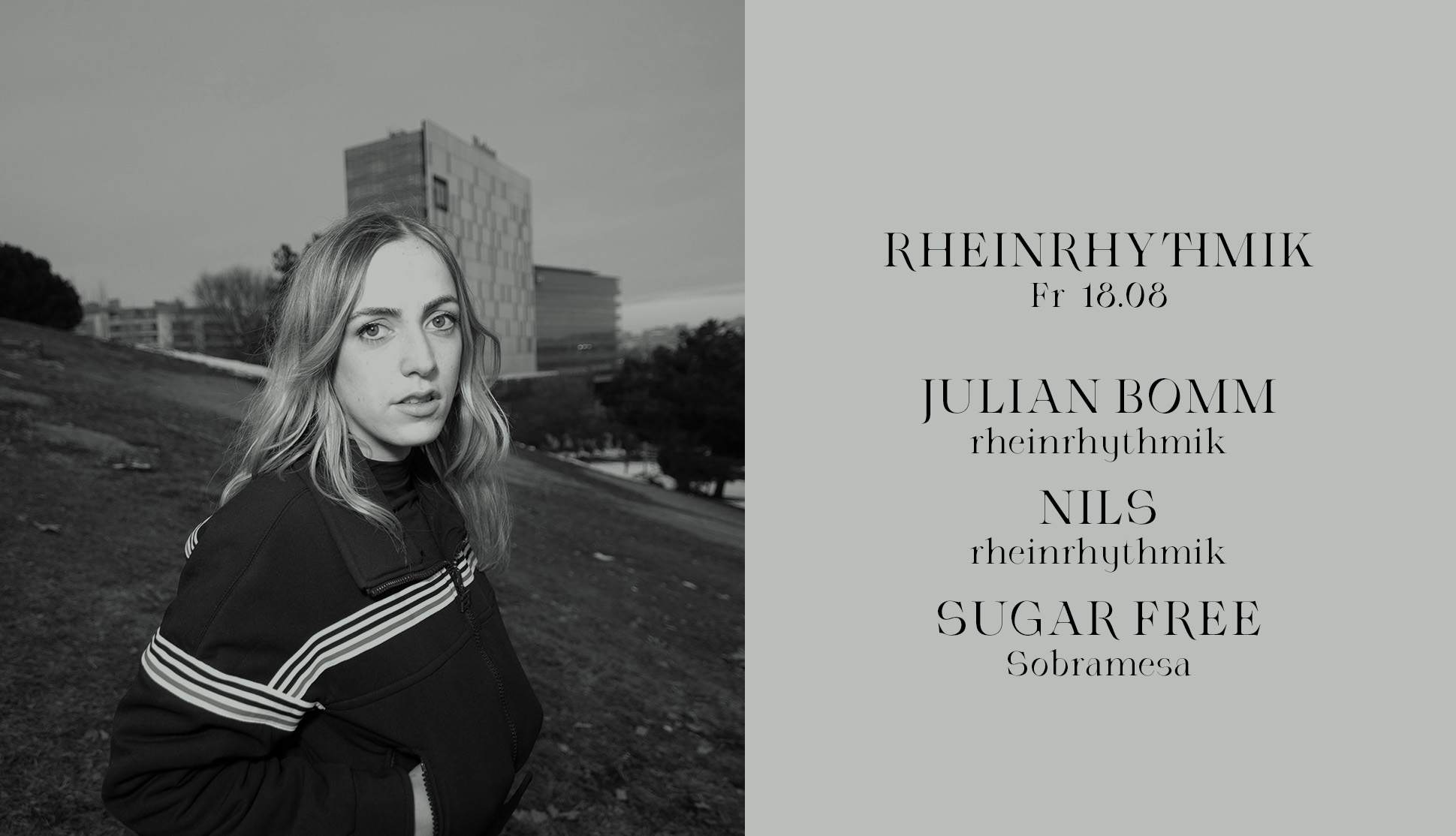 rheinrhythmik with Julian Bomm, Nils & Sugar Free - フライヤー表