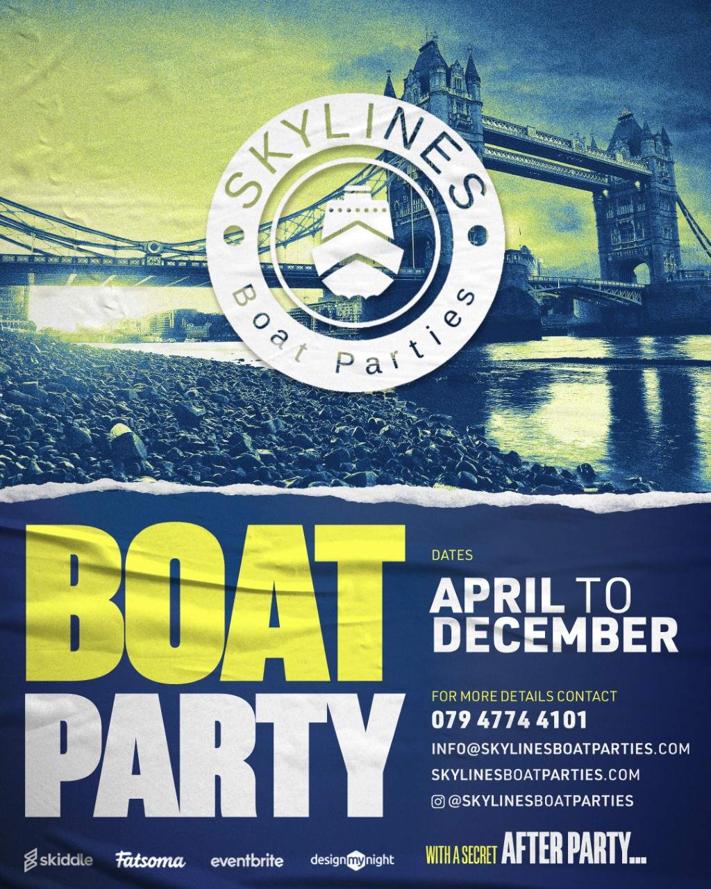BOAT CELEBRATIONS ON THE THAMES WITH A SECRET AFTER PARTY AT EGG LONDON - フライヤー表