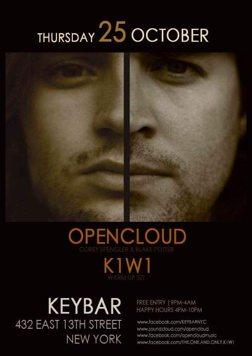 Keybar presents - Opencloud & K1w1 - Página frontal