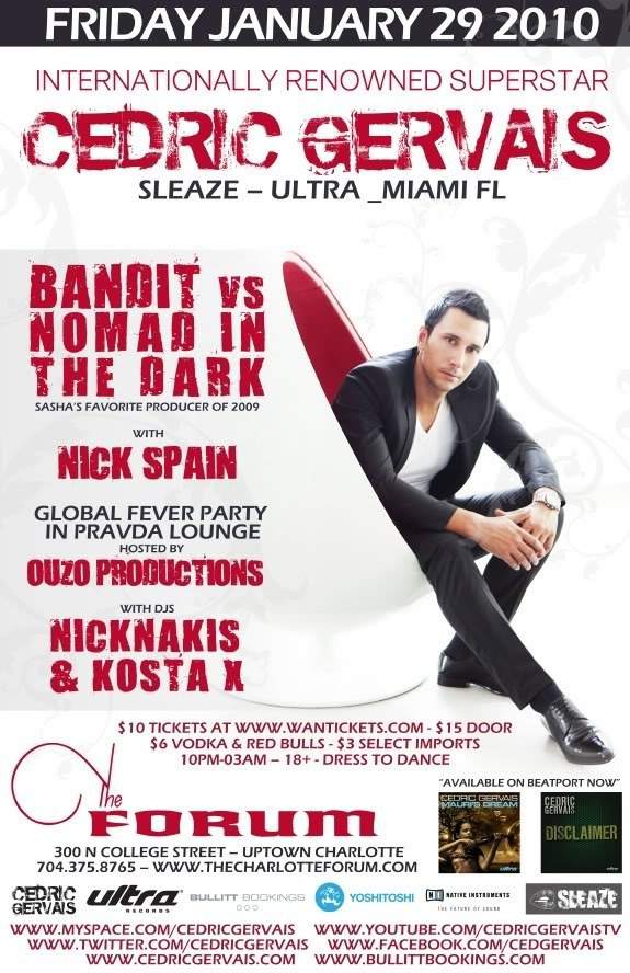 Cedric Gervais with Nomad In The Dark vs Bandit - フライヤー表