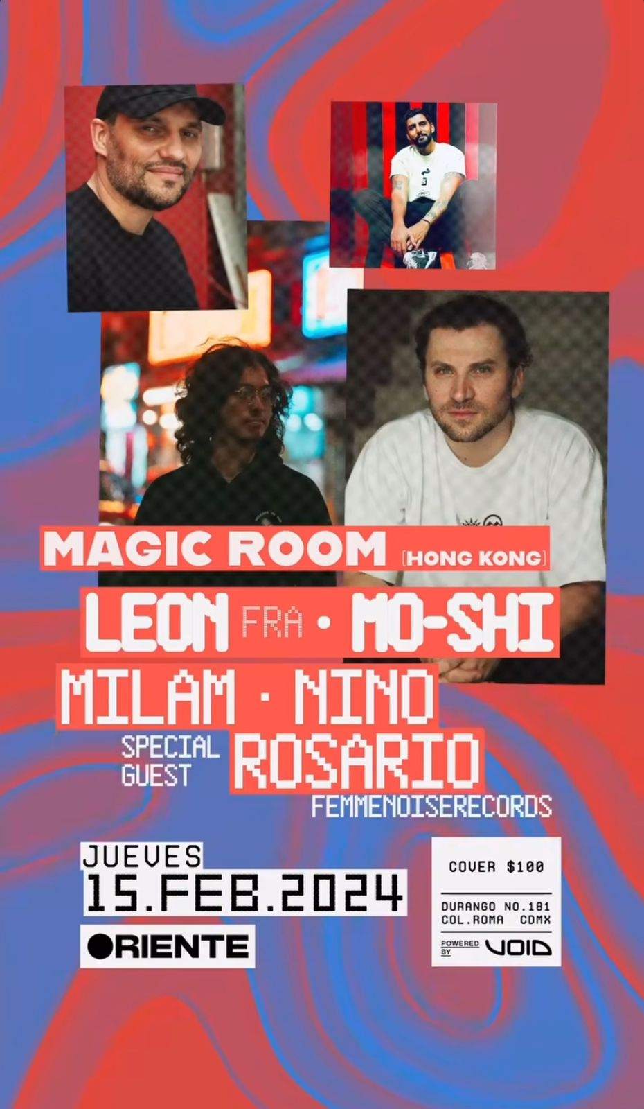 Magic Room: Leon, Mo-Shi, Milam, Nino - フライヤー表